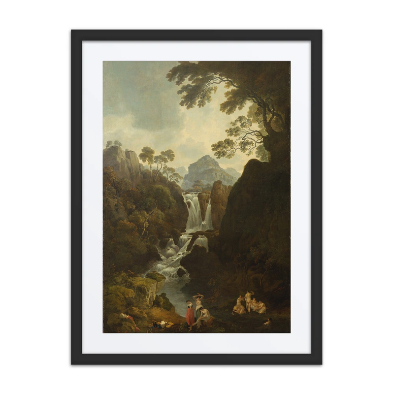 A Waterfall with Bathers