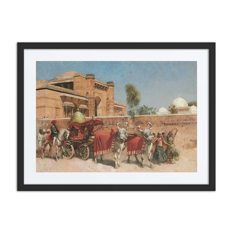 A Wedding Procession Before a Palace in Rajasthan