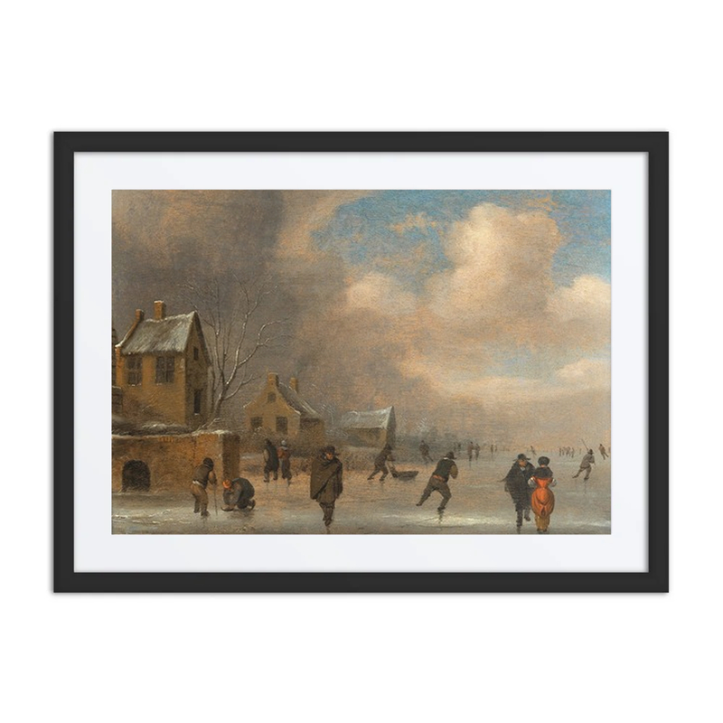 A Winter Landscape with Skaters on the Ice