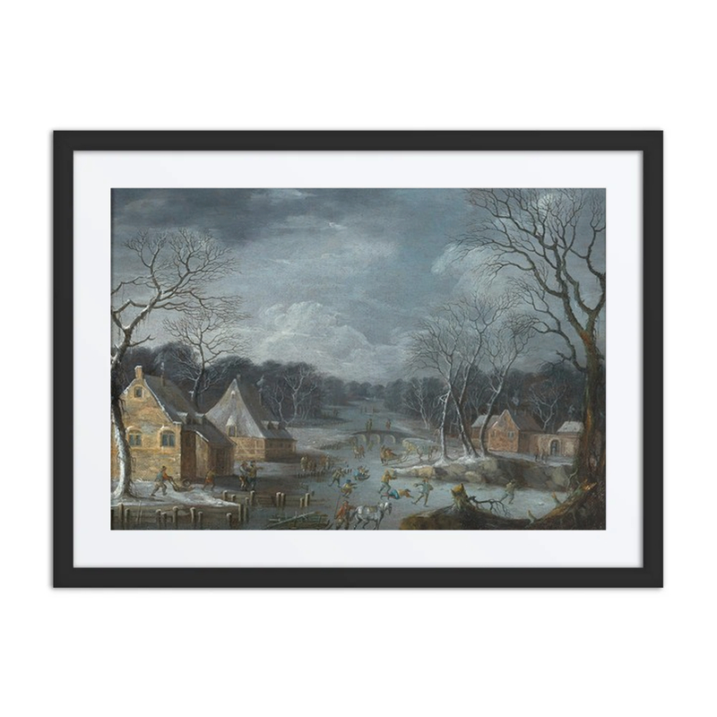 A Winter Landscape with Skaters on the Ice