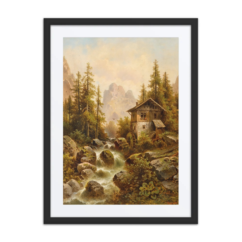 A Wooded Landscape with a Waterfall