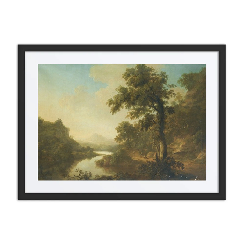 A Wooded River Landscape with Figures on a Path