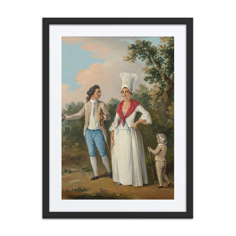 A Young Couple and Child Promenading, Dominica