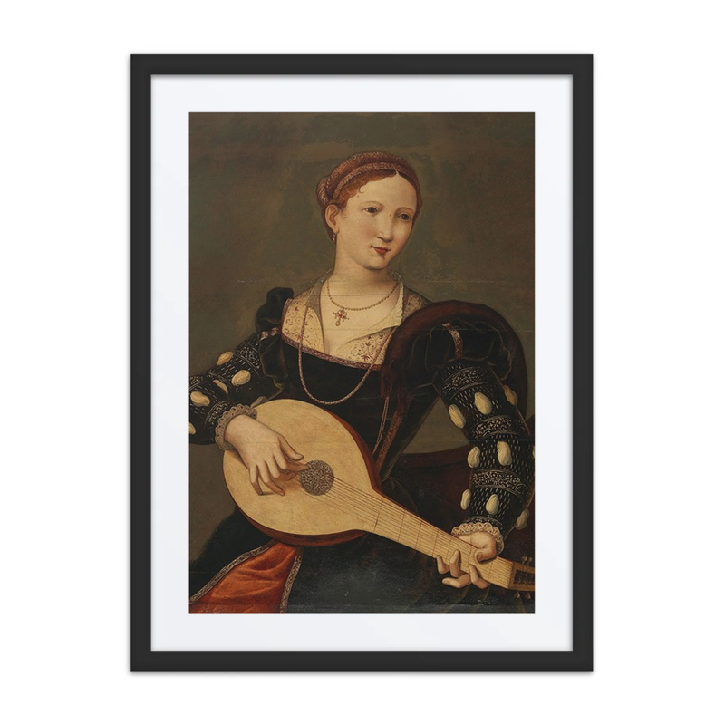 A Young Lady Playing a Lute