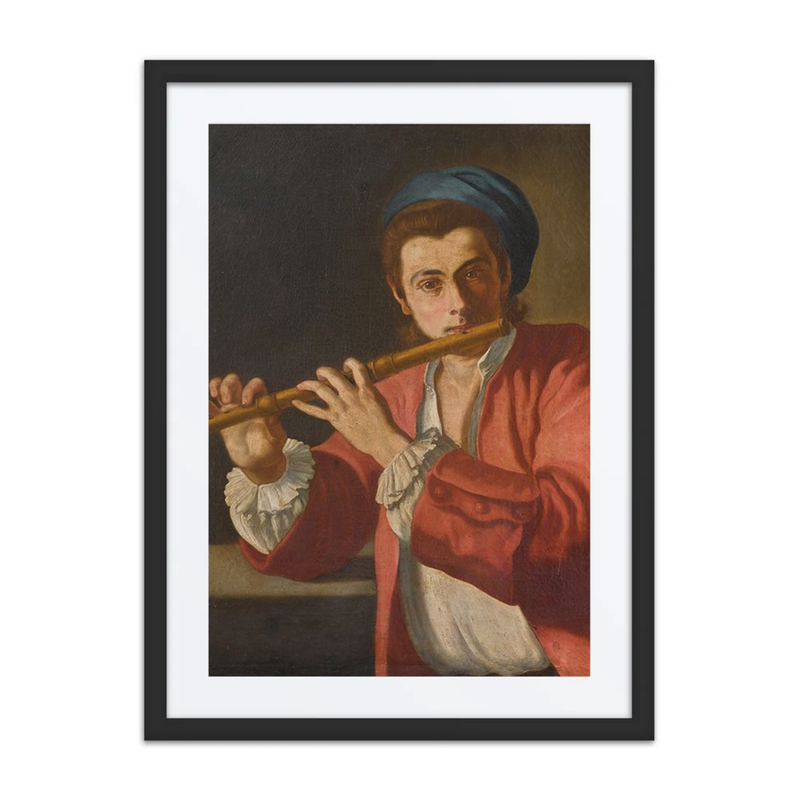 A Young Man Playing a Flute