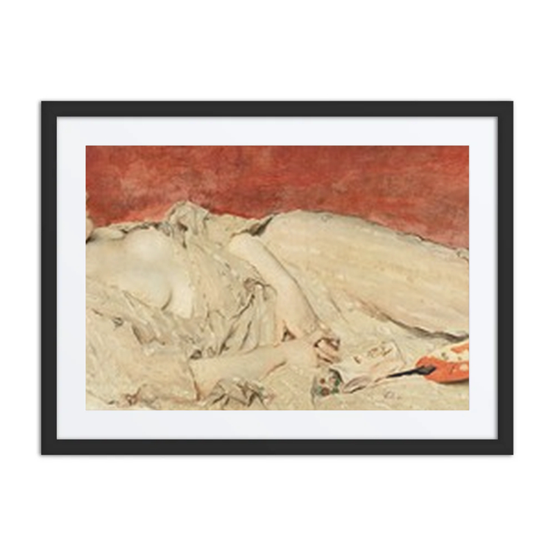 A Young Red-Hair Girl Sleeping on a Bearskin