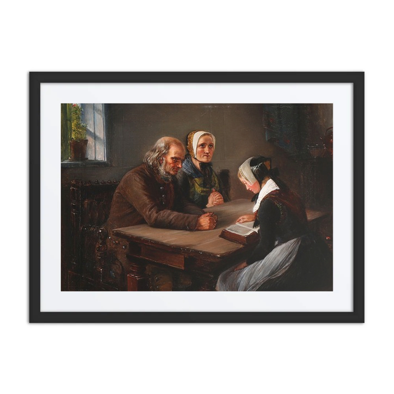 A Young Woman Reading from the Bible