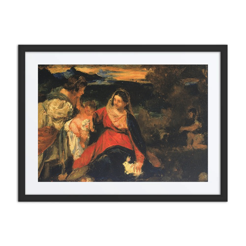 After titian’s “Madonna of the Rabbit”