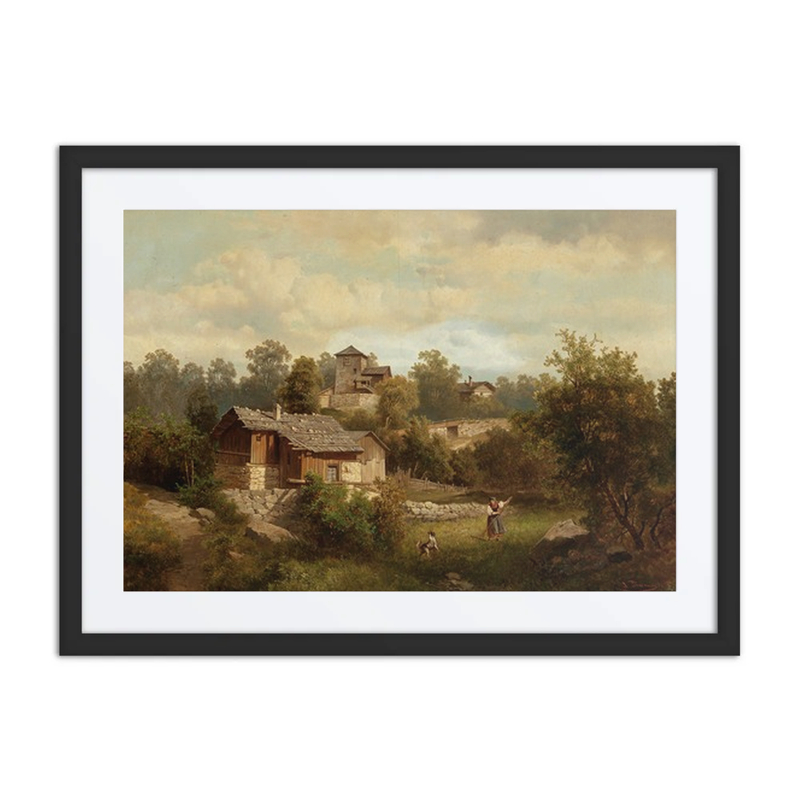 Alpine Landscape with Peasants