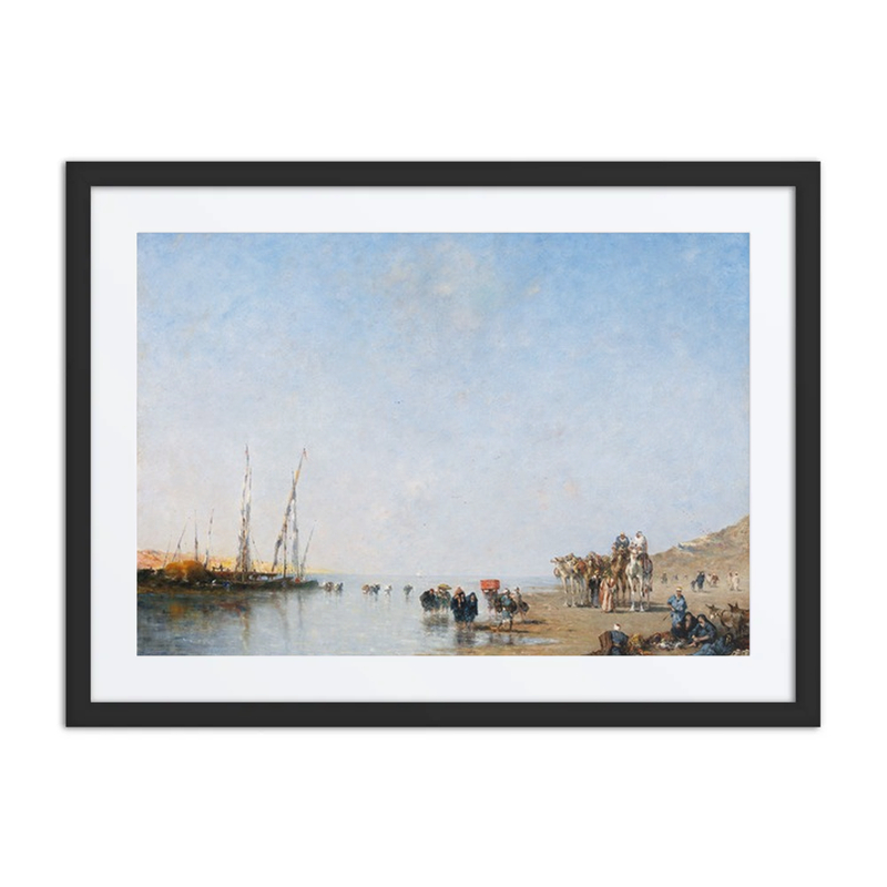 An Arab Caravan Resting Near the Shore