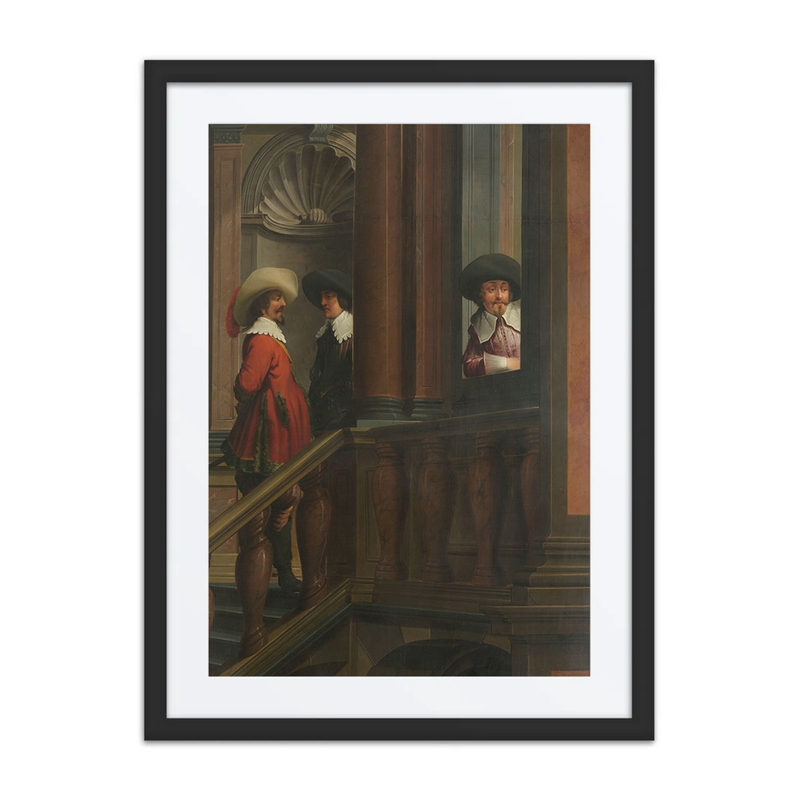 An Architectural Interior with Figures on a Staircase