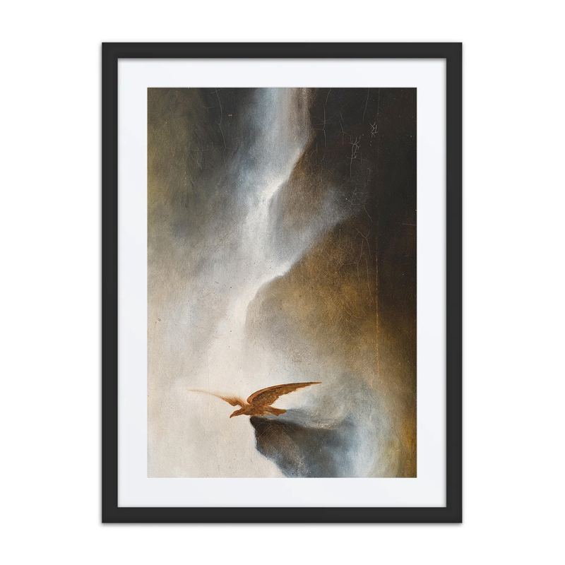 An Eagle Before a Waterfall