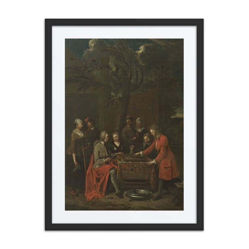 An Elegant Company Playing Dice