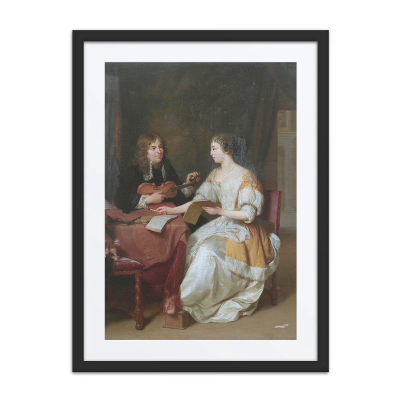 An Elegant Couple Making Music in an Interior