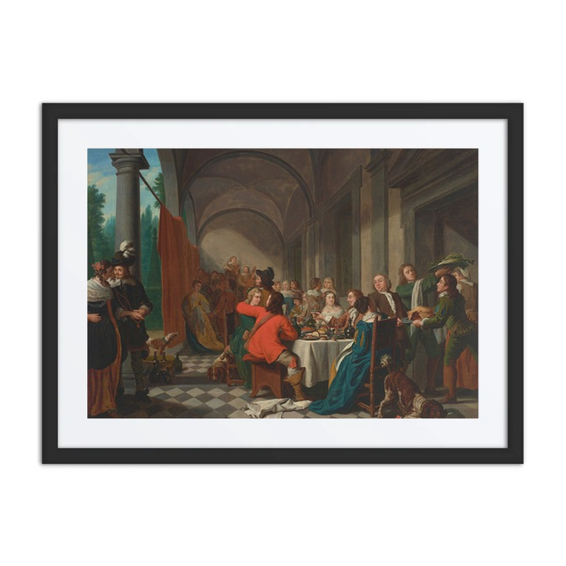 An Elegant Dinner Party in an Arcade