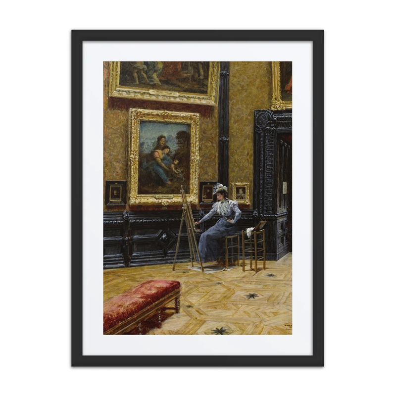 An Elegantly Dressed Copyist at the Louvre