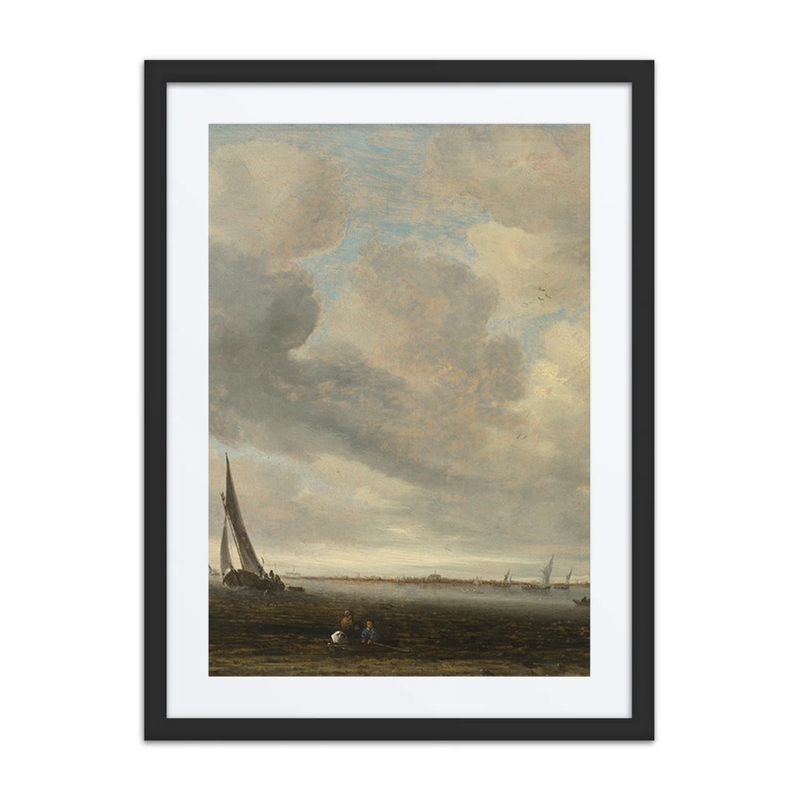 An Estuary Scene with a Distant View of Haarlem