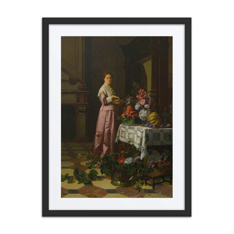 An Interior with Fruit and Flowers