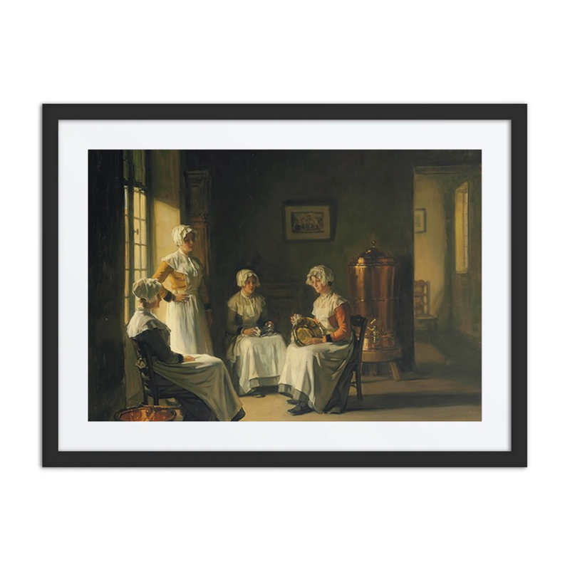 An Interior with Women Polishing Brass