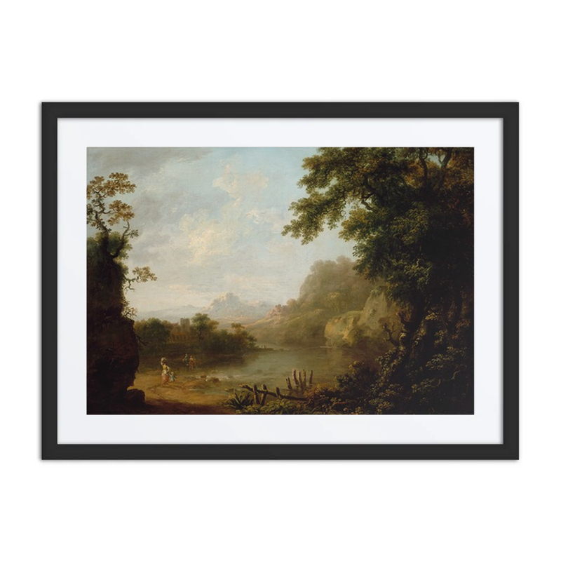 An Italianate Wooded River Landscape with Figures