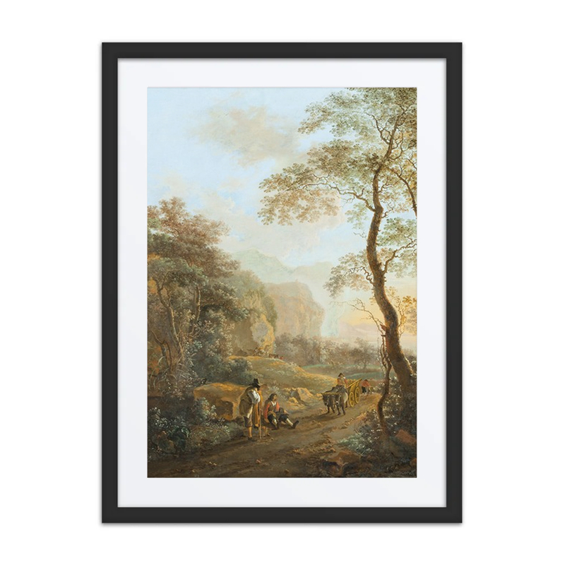 An Ox-Cart in an Italianate Landscape