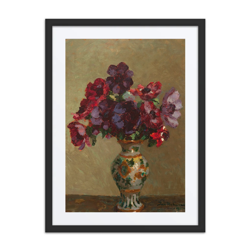 Anemones and Patterned Flower Vase
