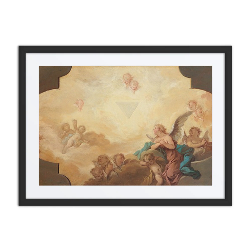 Angels Looking up at the Eye of God Study