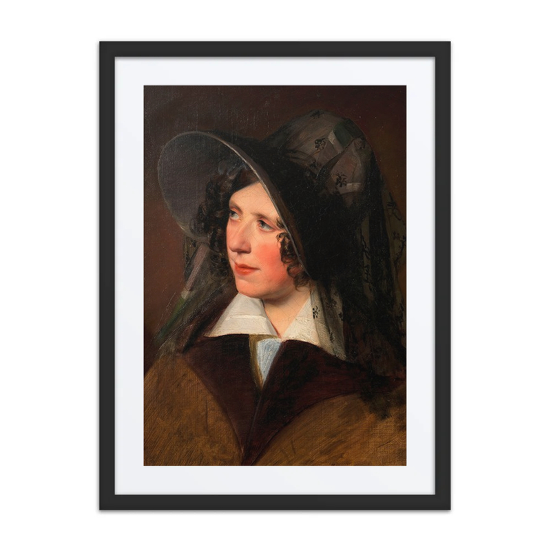 Antonie Amerling with a Black Veil Hat