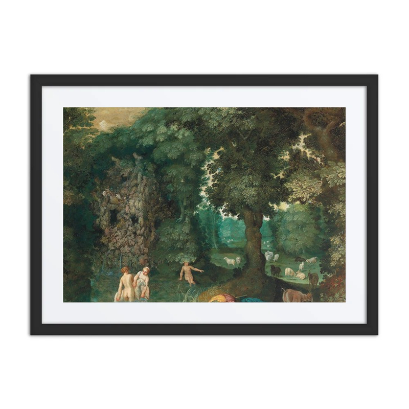 Bathing Nymphs in a Forest