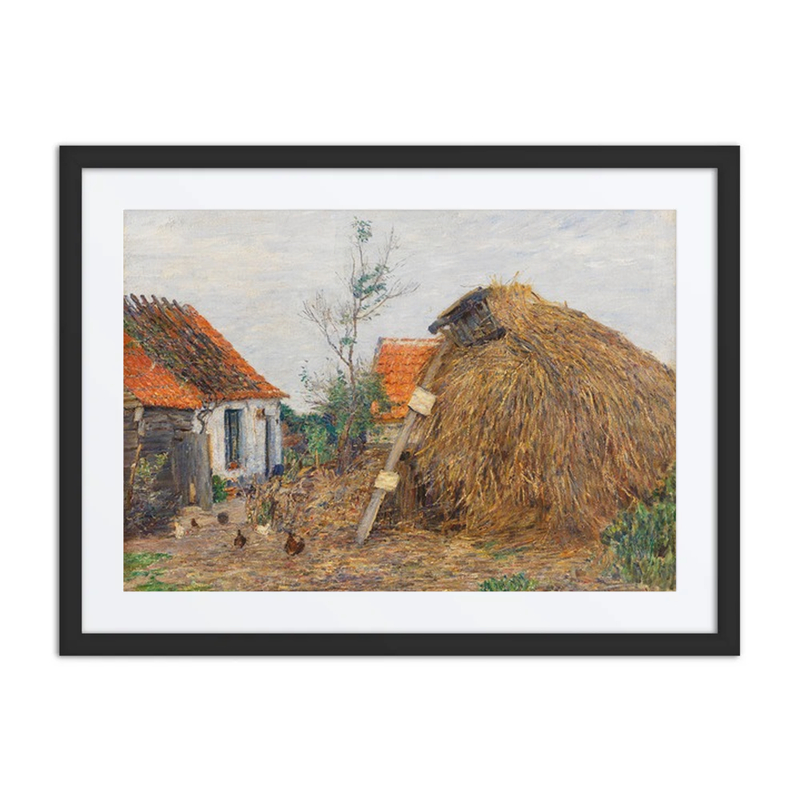Bauernhof Mit Heuhaufen