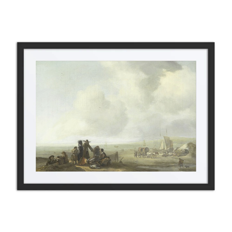 Beach Scene with Figures and Carts