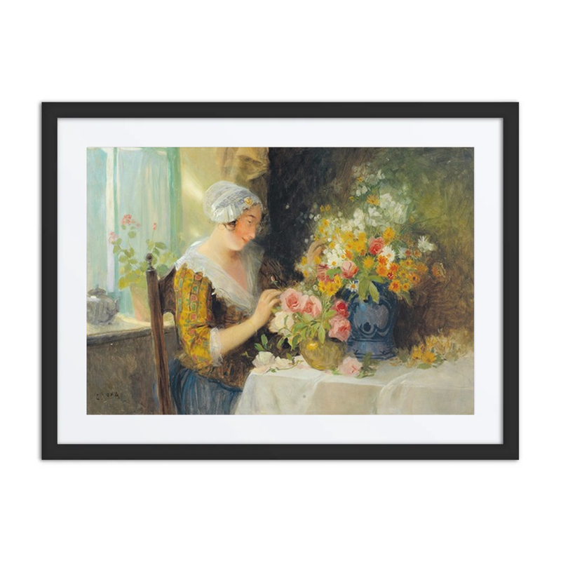 Beim Blumenarrangieren