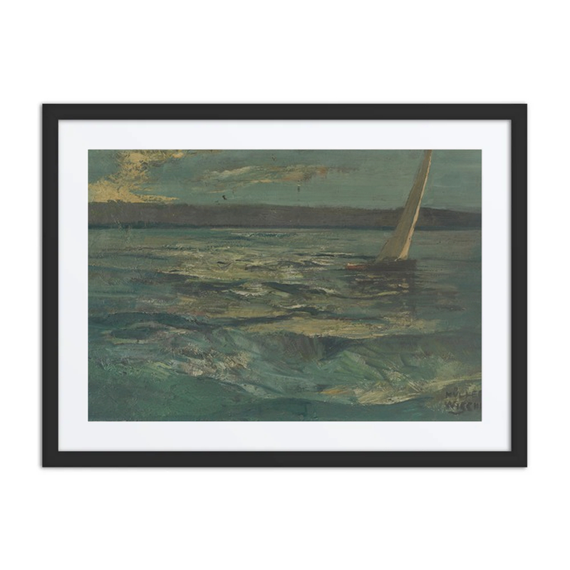 Bewegter See Mit Segelboot