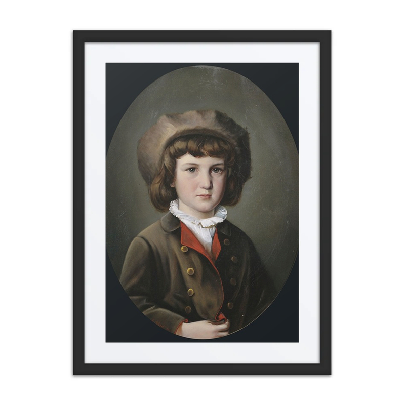 Bildnis Eines Jungen in Grüner Jacke Mit Pelzmütze