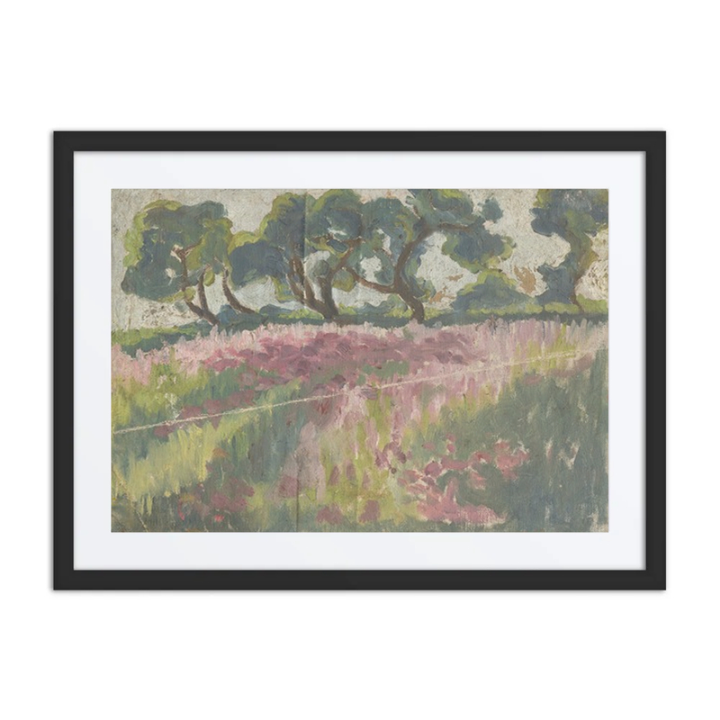 Blooming Meadow with Trees