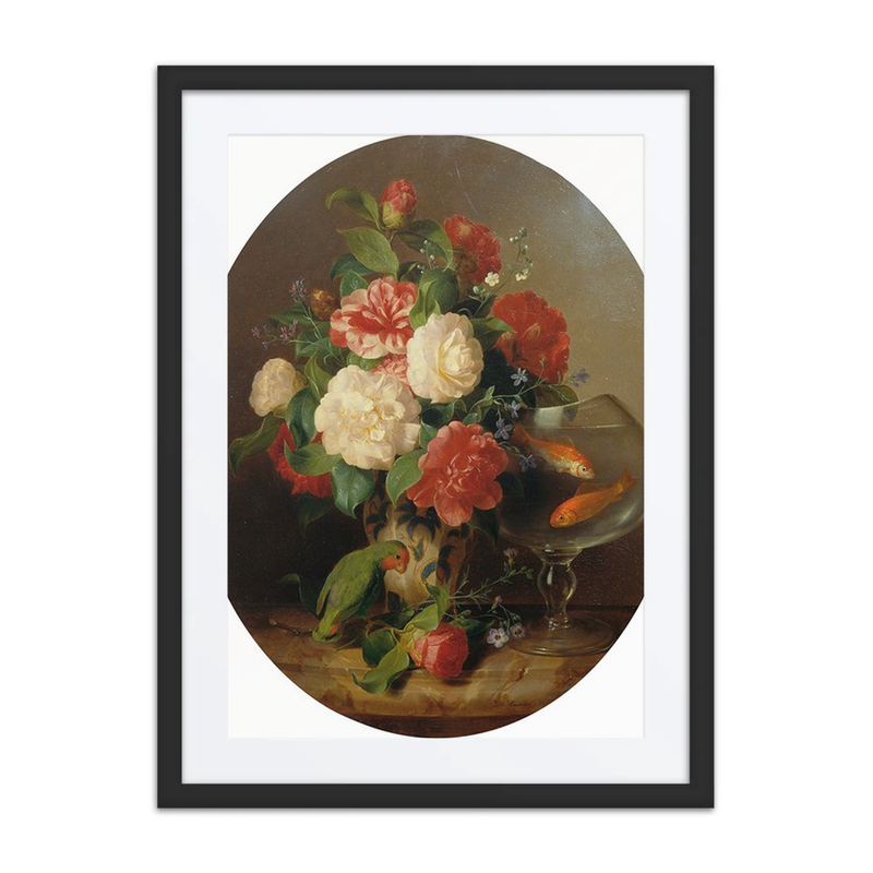 Blumenstück Mit Goldfischglas