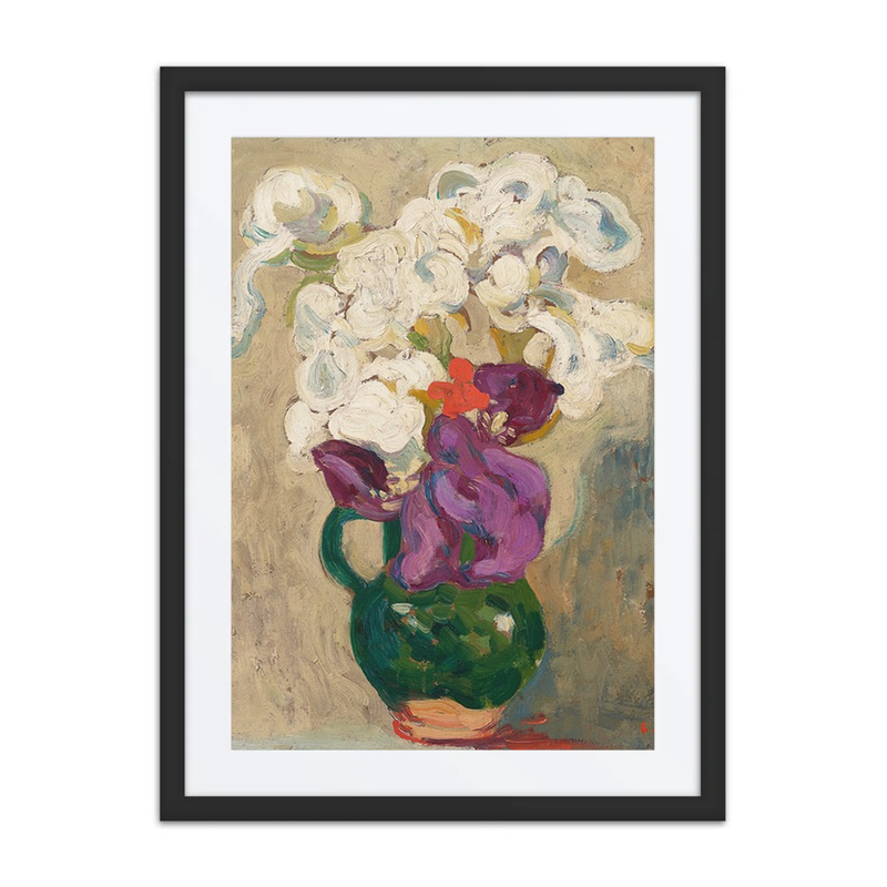 Bouquet d’Iris au Pichet Vert