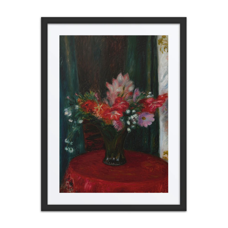 Bouquet on Red Tablecloth