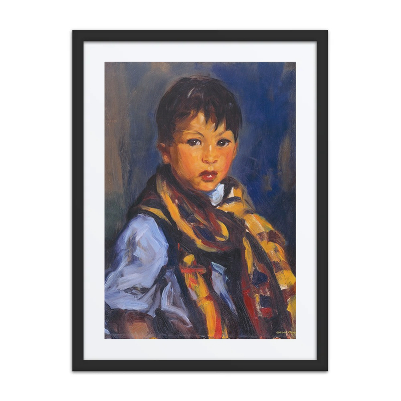 Boy with Plaid Scarf