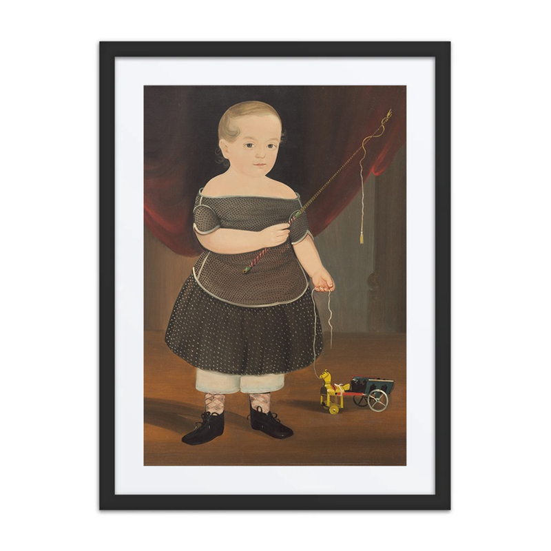 Boy with Toy Horse and Wagon
