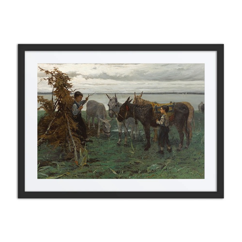 Boys Herding Donkeys