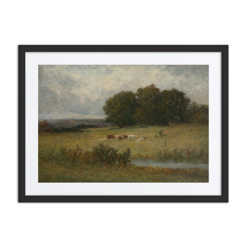 Bright Scene of Cattle Near Stream