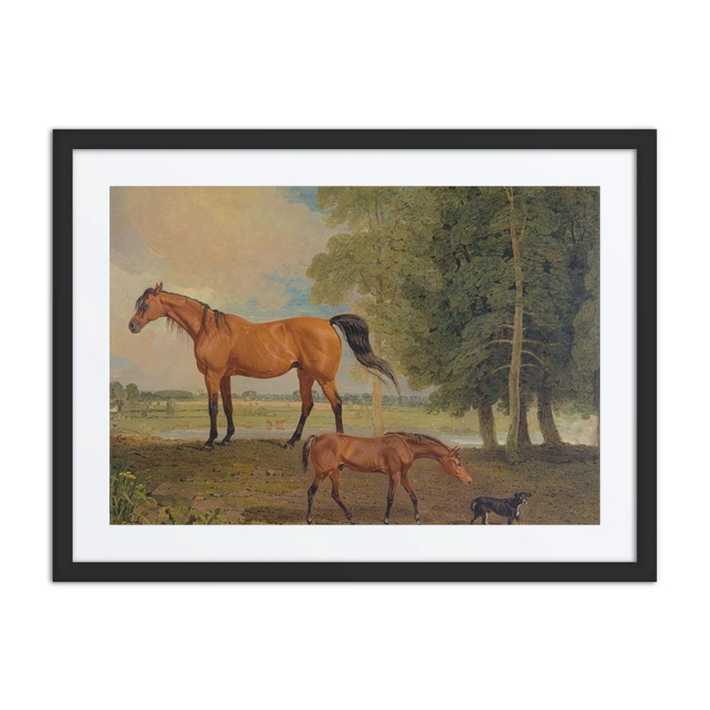 Broodmare with Foal, and a Terrier