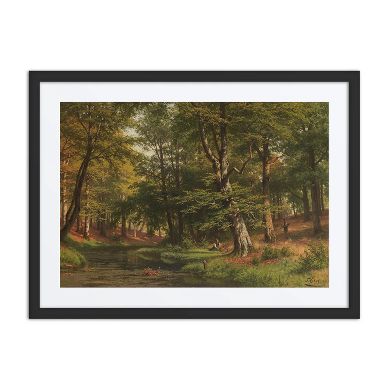 Brushwood Gatherers in a Beech Forest