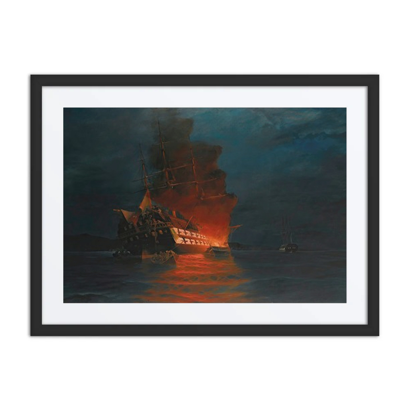 Burning of the Turkish Flagship at Tschesme