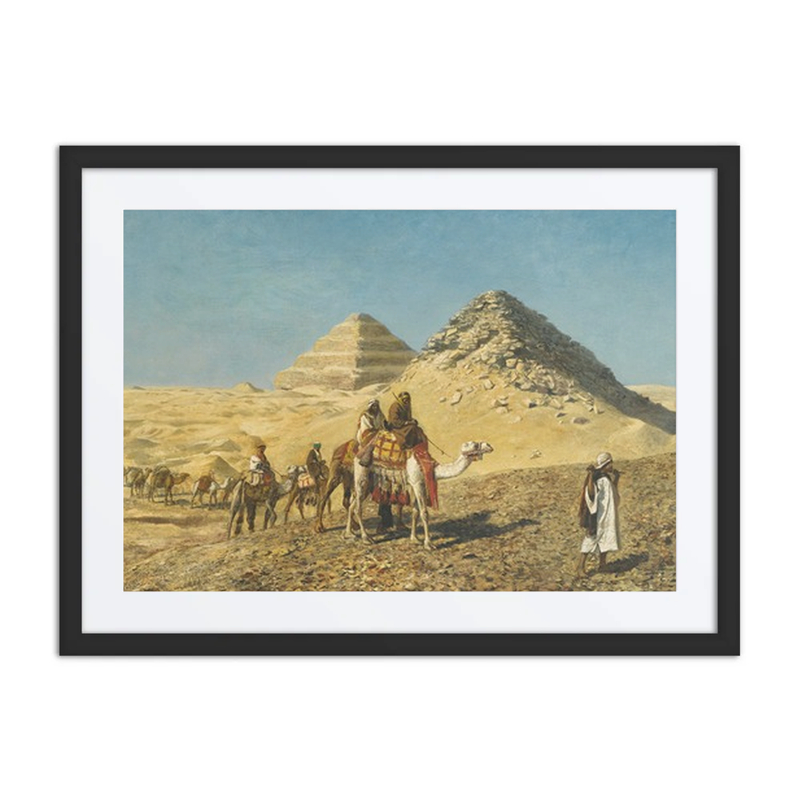 Camel Caravan Amid the Pyramids, Egypt