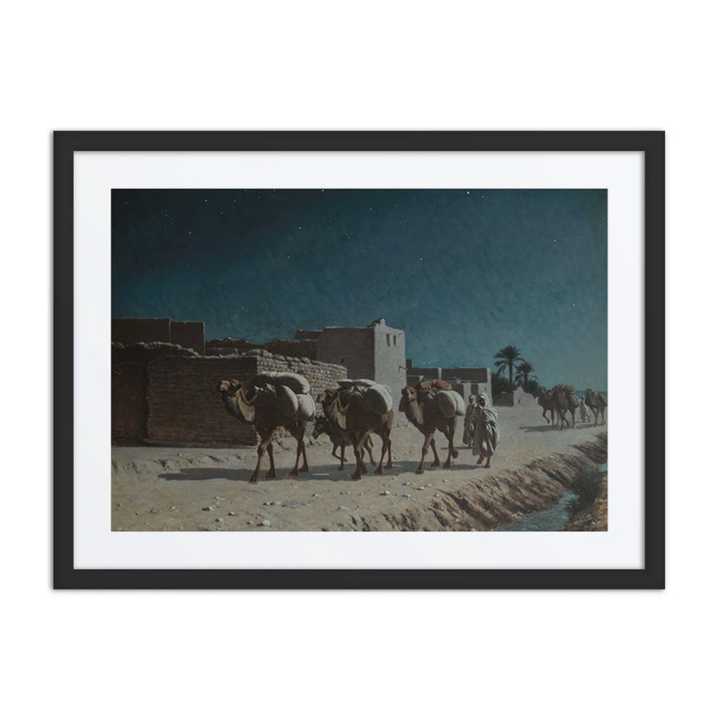 Camel Train by Moonlight