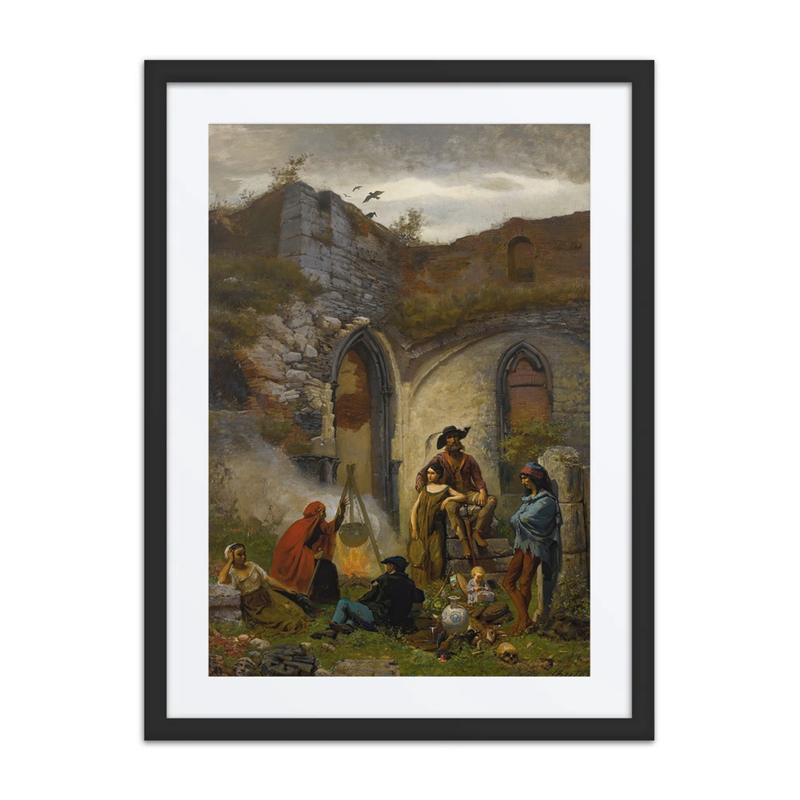 Campement de Bohémiens, dans les Ruines de l’Abbaye de Saint-Bavon (Gand)
