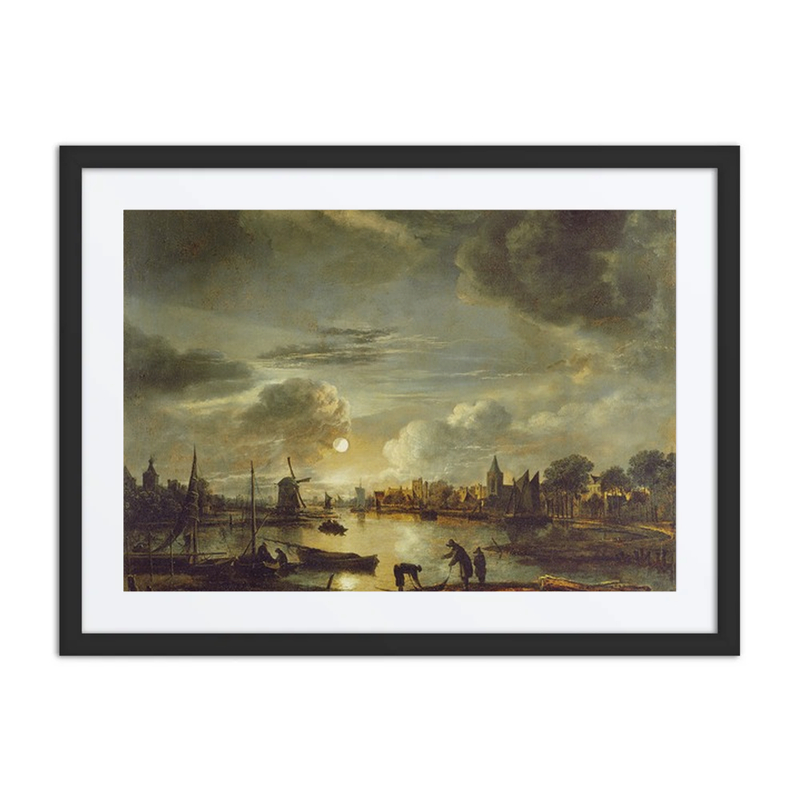 Canal Scene by Moonlight