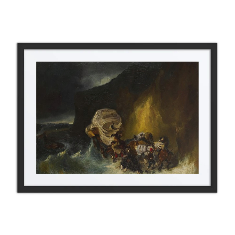 Caravan Caught in a Storm Along the Shore